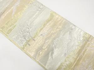 アンティーク　遠山に木立模様織り出し袋帯（着用可）